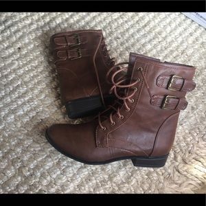 Brown Combat Boots NWOT